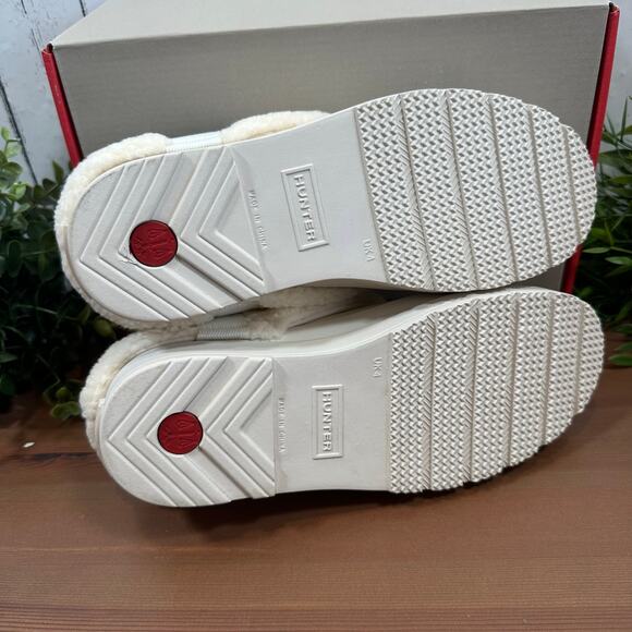 Hunter Women's Play Sherpa Insulated Clogs White Size 6 - Picture 8 of 9